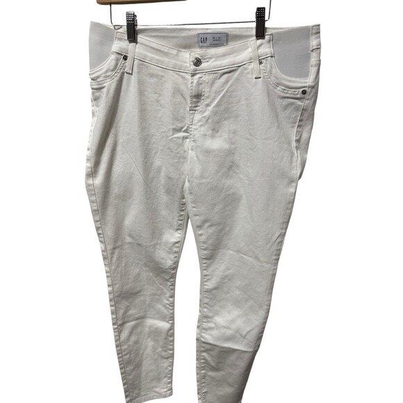 Gap Maternity White  side panel jeans size 32/14 Long EUC - Picture 2 of 7